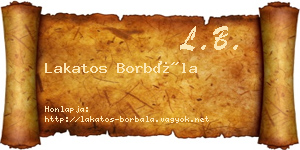Lakatos Borbála névjegykártya